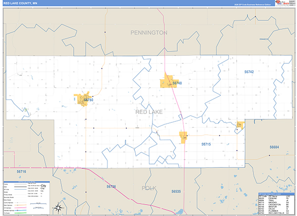 Red Lake County, MN Zip Code Map